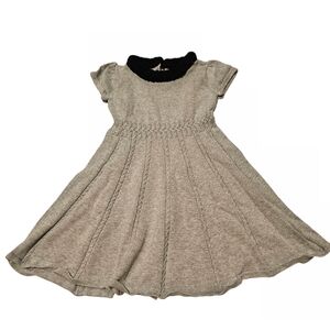 Gymboree Gray Sweater Dress with Black  Fluffy Collar Sz‎ 7